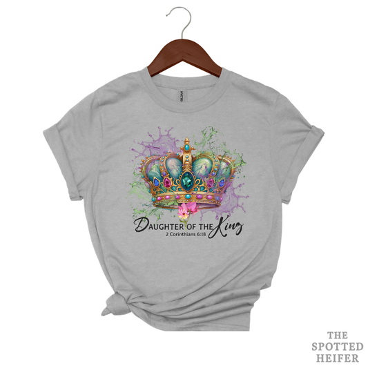 Daughter of the King Crown T-Shirt – Inspirational Christian Tee | The Spotted Heifer