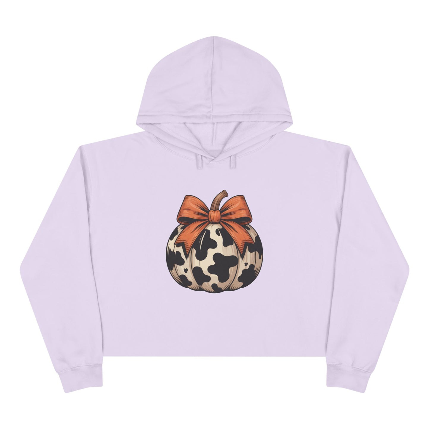 Cow Print Pumpkin Cropped Hoodie | Fall Cozy Sweatshirt | Trendy Autumn Outfit