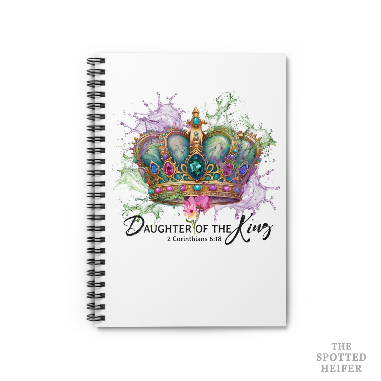 Daughter of the King Spiral Faith Notebook | Christian Scripture Journal for Women