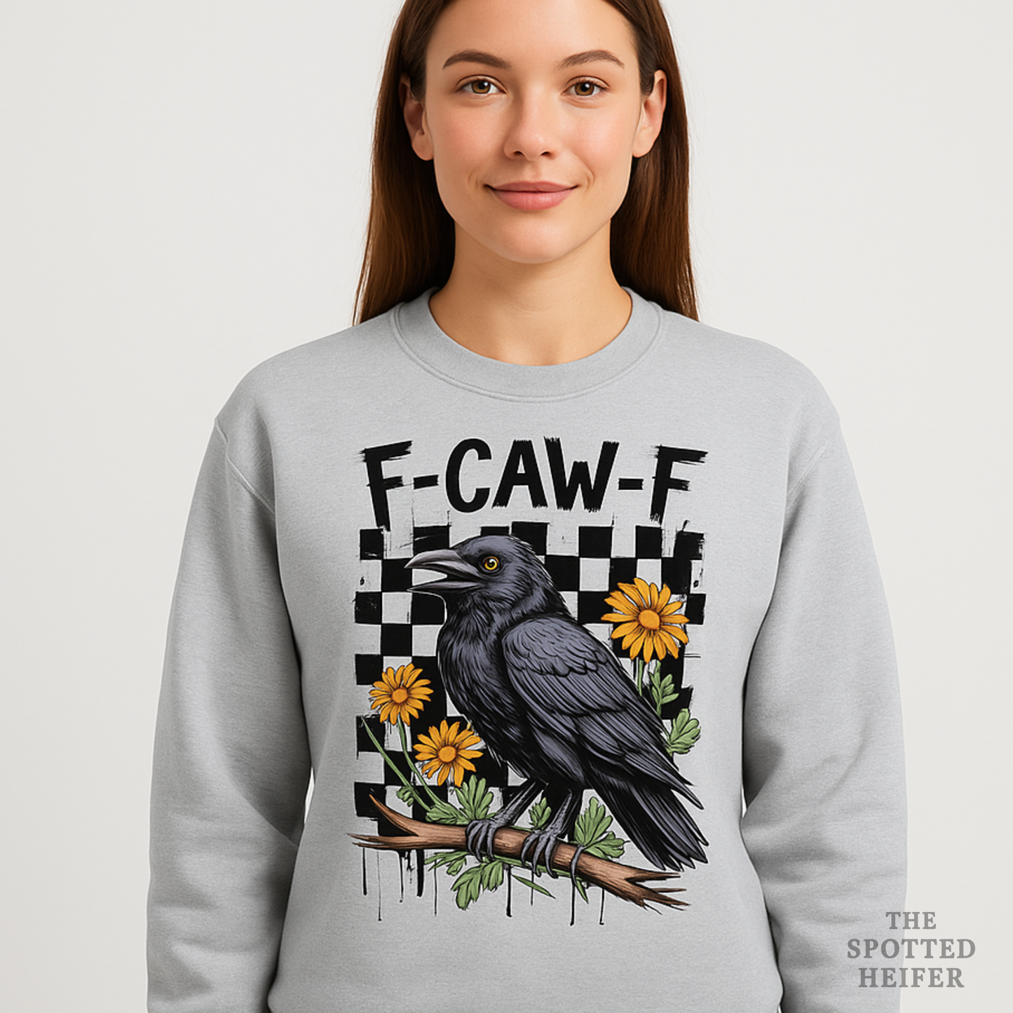 F-CAW-F Crow Graphic Gildan Sweatshirt | Funny Raven Pullover