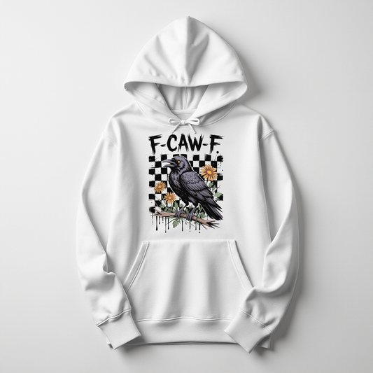 F-CAW-F Crow Hoodie 🖤 Funny Gothic Bird Sweatshirt