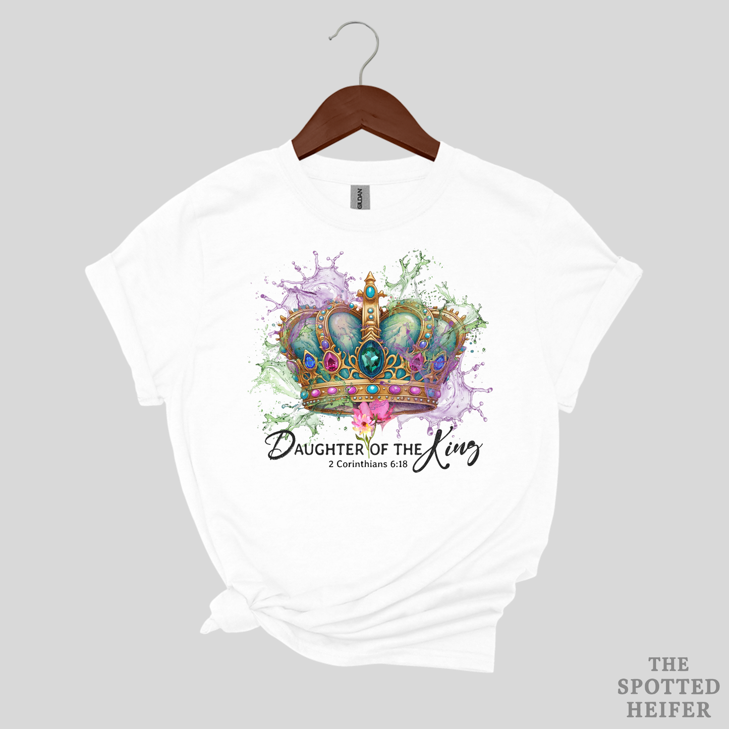 Daughter of the King Crown T-Shirt – Inspirational Christian Tee | The Spotted Heifer