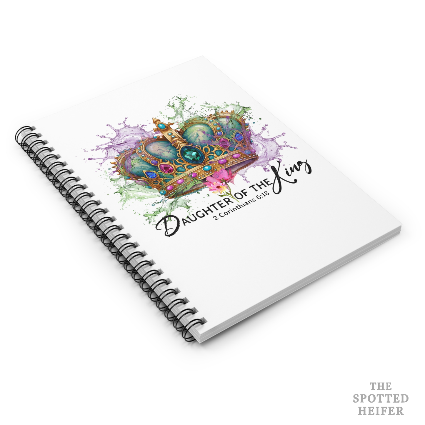 Daughter of the King Spiral Faith Notebook | Christian Scripture Journal for Women