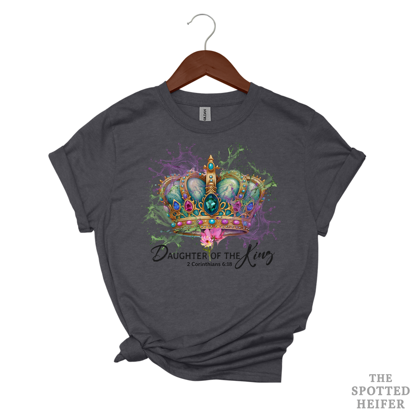 Daughter of the King Crown T-Shirt – Inspirational Christian Tee | The Spotted Heifer