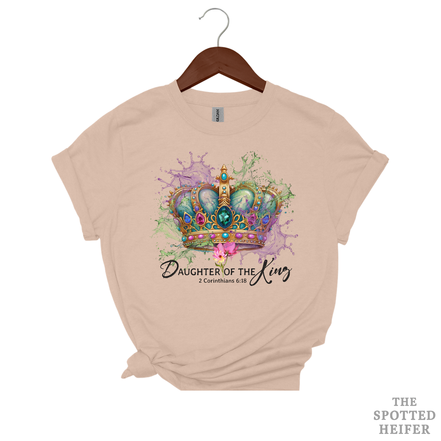 Daughter of the King Crown T-Shirt – Inspirational Christian Tee | The Spotted Heifer