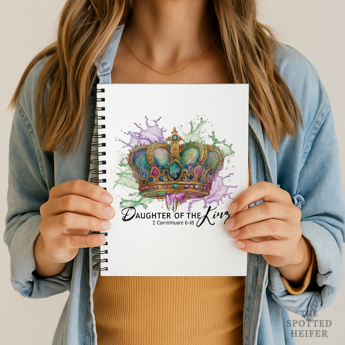 Daughter of the King Spiral Faith Notebook | Christian Scripture Journal for Women