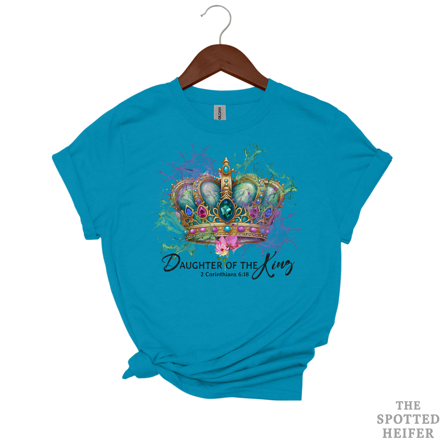 Daughter of the King Crown T-Shirt – Inspirational Christian Tee | The Spotted Heifer