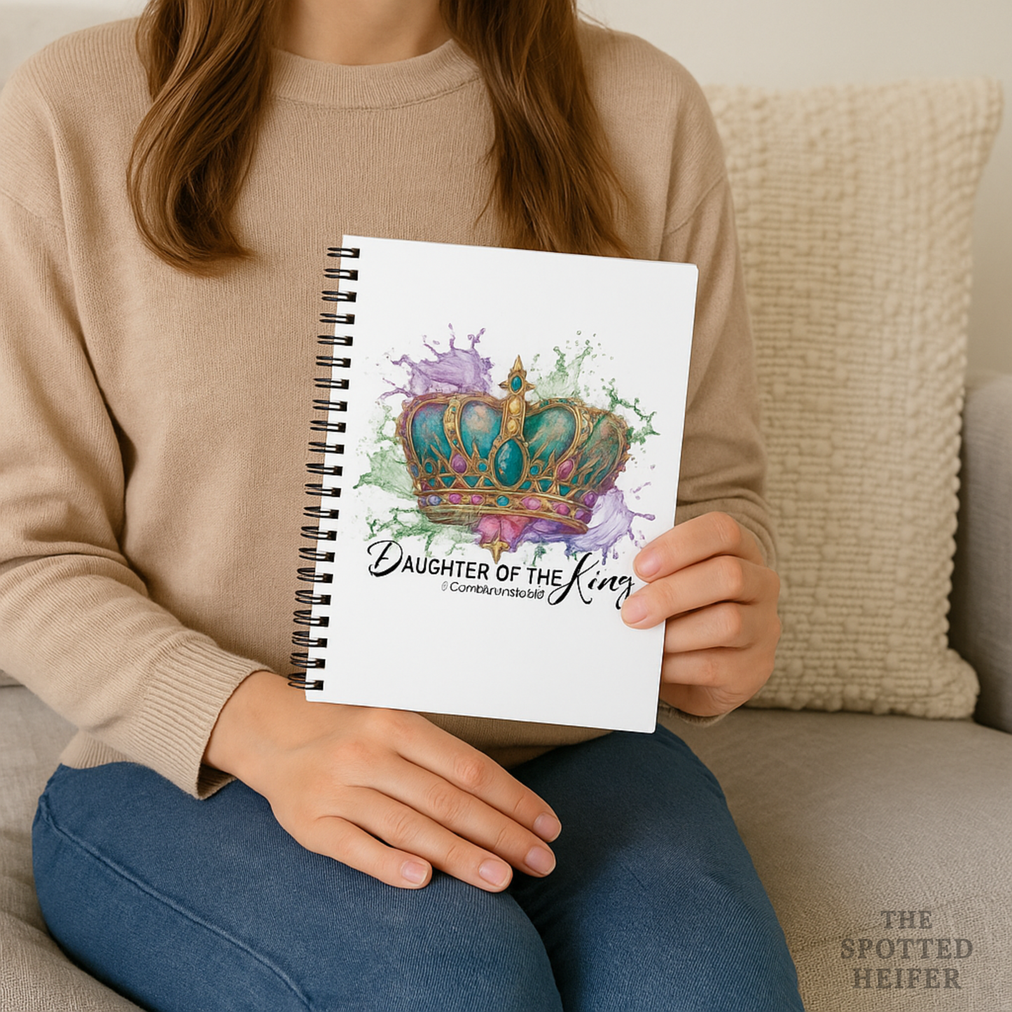 Daughter of the King Spiral Faith Notebook | Christian Scripture Journal for Women